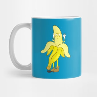 Yellow banana with happy smile Mug